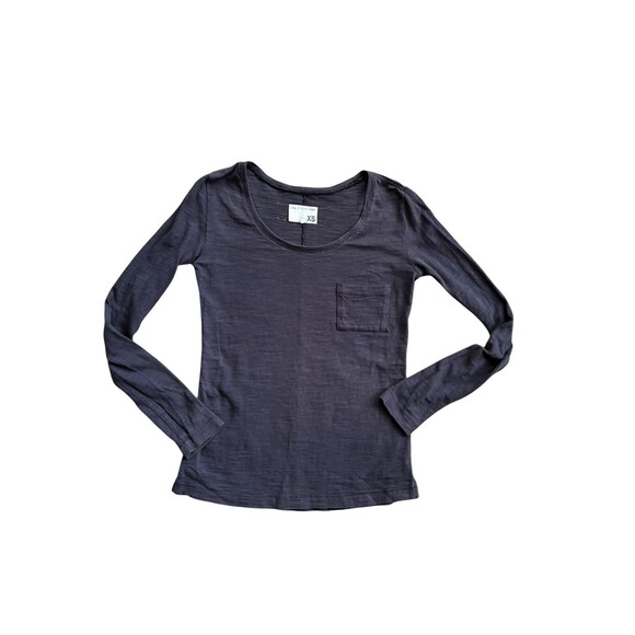 Rag & Bone Slub Knit Long Sleeve Shirt Women's XS Round Neck Dark Gray *FLAW* - Picture 9 of 15